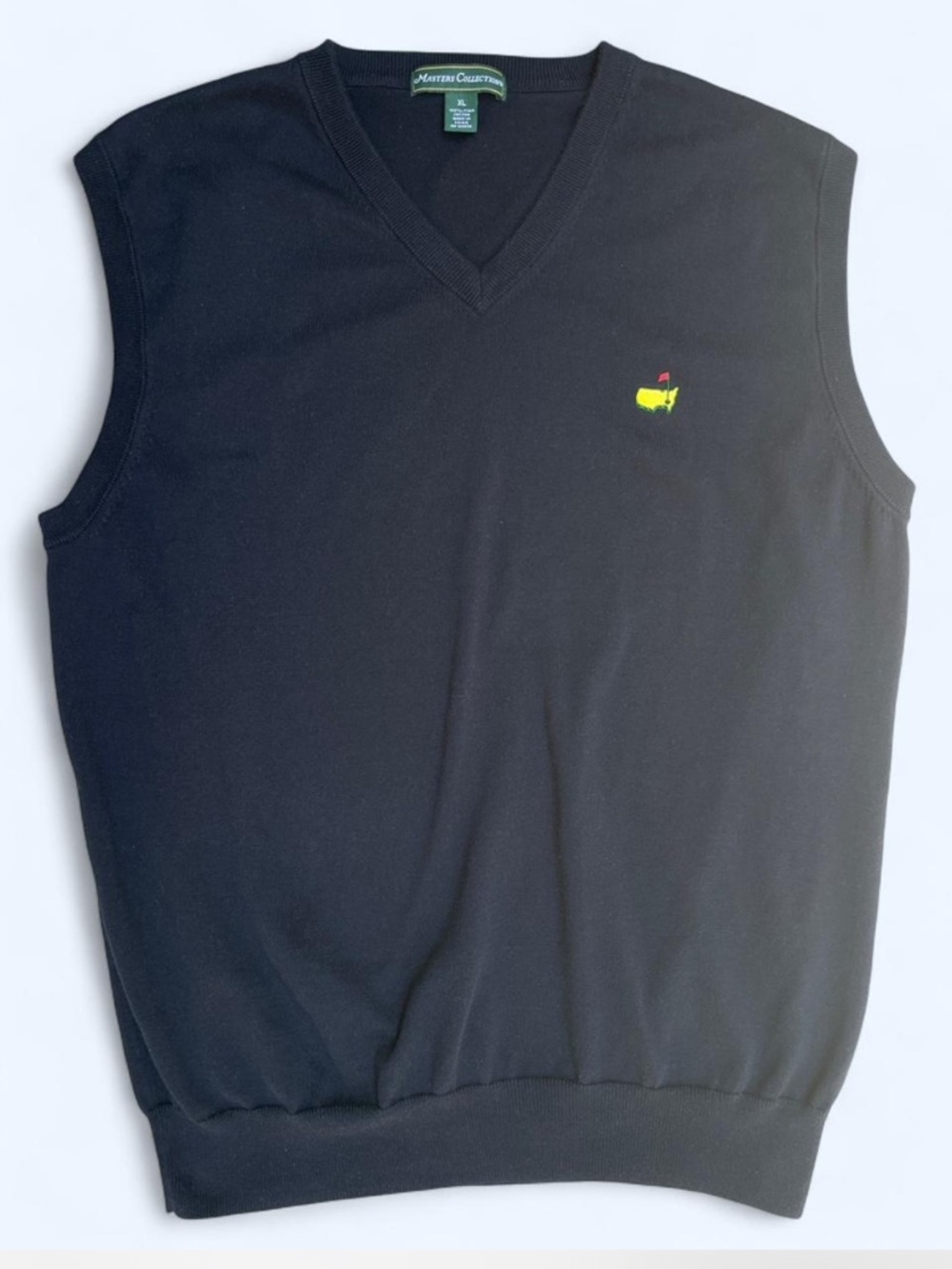 Masters Collection Navy Blue Golf Sweater Vest with Embroidered USA Logo preppy
